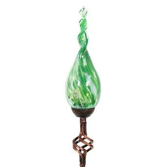 Exhart  36-in Green Glass Solar Assorted Stake | Lowe's