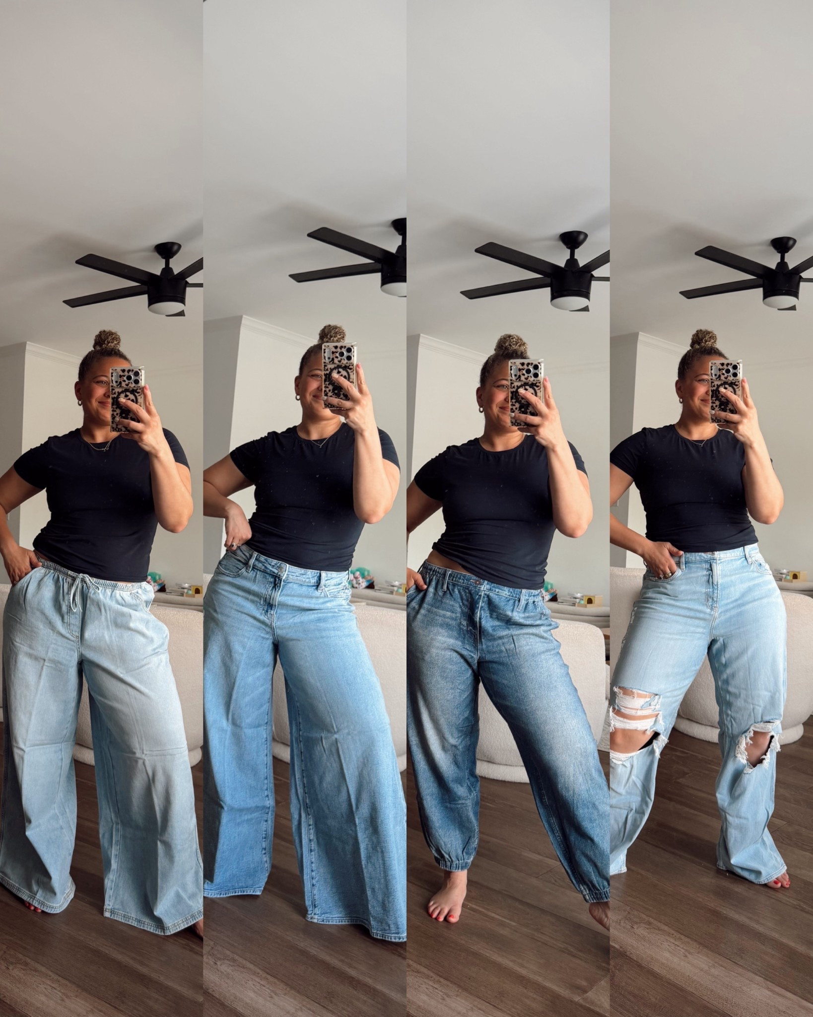 Midsize mom jeans — wearing a size 14 regular in all pairs 👖