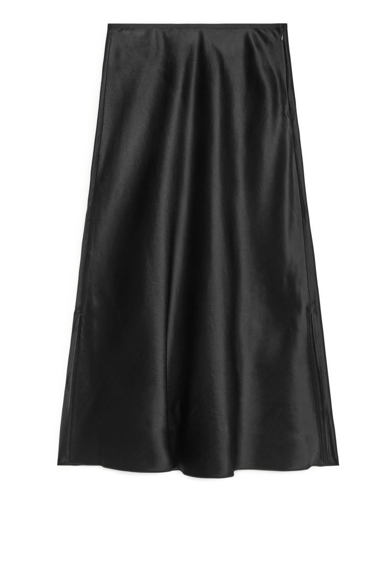 Asymmetrisch geschnittener Satinrock | H&M (DE, AT, CH, DK, NL, NO, FI)