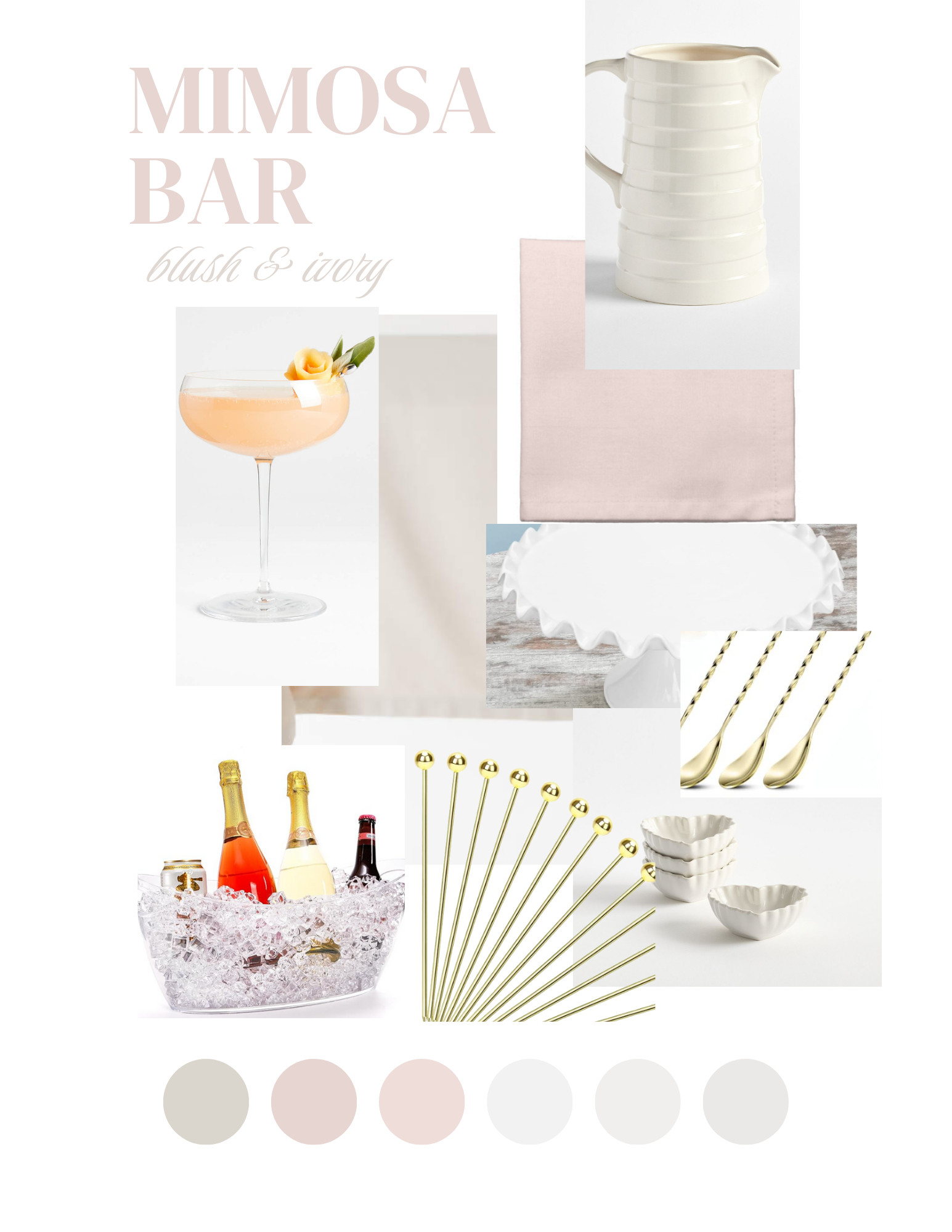 Blush pink and ivory mimosa bar essentials for elegant brunch entertaining! Linked: ivory champagne flutes, blush linen napkins, rose gold bar cart, white marble serving tray, champagne ice bucket, fresh flowers (blush roses + white peonies), glass juice carafes, mimosa bar sign, rose gold flatware, blush pink table runner, crystal glassware, ivory ceramic bowls for berries, gold drink stirrers, and blush silk ribbon. Perfect for bridal shower, baby shower (girl), romantic wedding, Valentine's brunch, Mother's Day celebration, or spring garden party. Soft feminine bar setup that photographs beautifully. Shop these blush and ivory bar accessories, champagne bar essentials, and entertaining staples! #mimosabar #blushpink #bridalshower #babyshower #champagnebar #barcart #entertainingathome #weddingbar #rosegold #ivorydecor #feminineaesthetic 

 #LTKHome