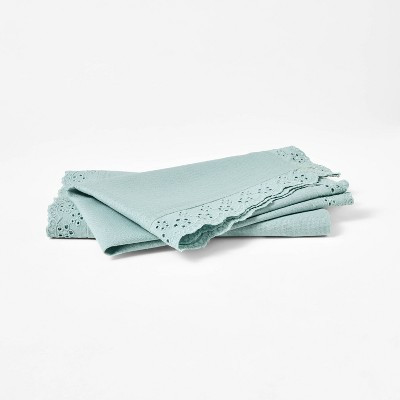 2pc Eyelet Trim Napkins Blue - Threshold™ designed with Studio McGee | Target