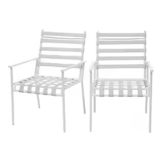 Mix and Match Grand Marina Metal Outdoor Dining Chair Set (2-Pack) | The Home Depot