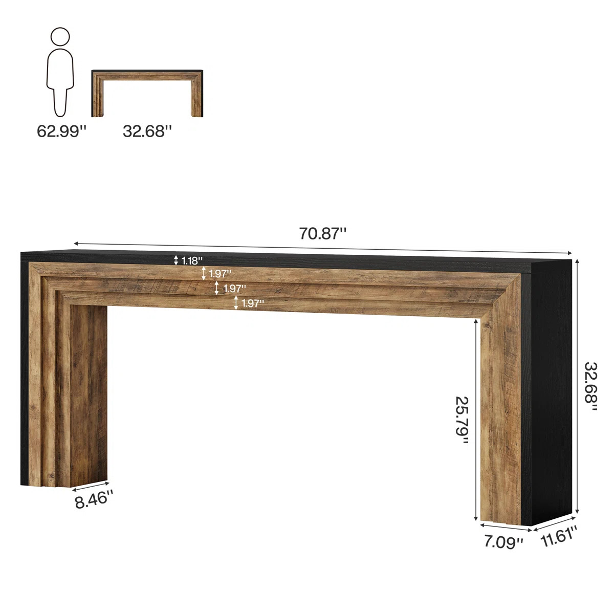70.9 Inch Long Console Table For Entryway | Wayfair North America