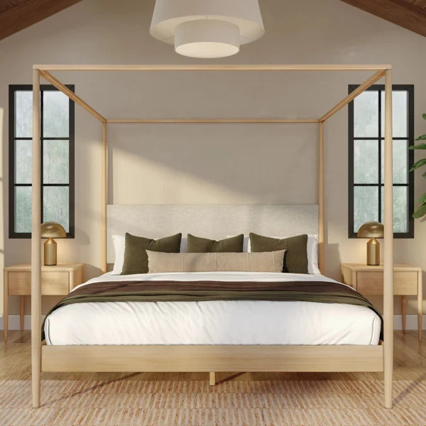 Westford Solid Wood Canopy Bed With Headboard | Wayfair North America