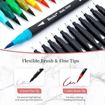 Dual Markers Brush Pens, 36 Fine Point Art Marker, Double Tip Colored Pen for Adult Coloring Hand... | Amazon (US)