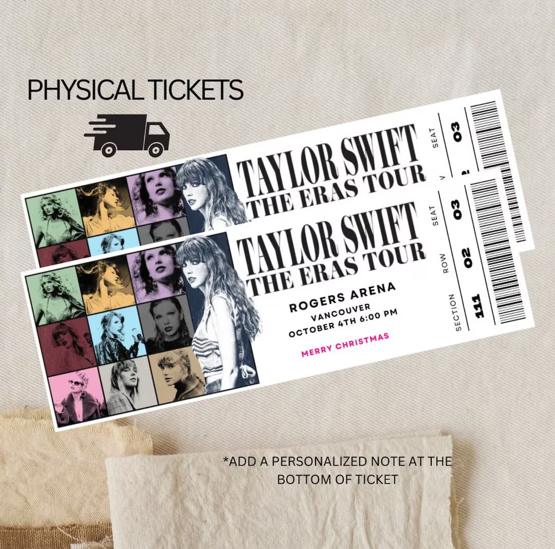 PHYSICAL TICKET Taylor Swift Eras Tour Taylor Swift Concert - Etsy Canada | Etsy (CAD)