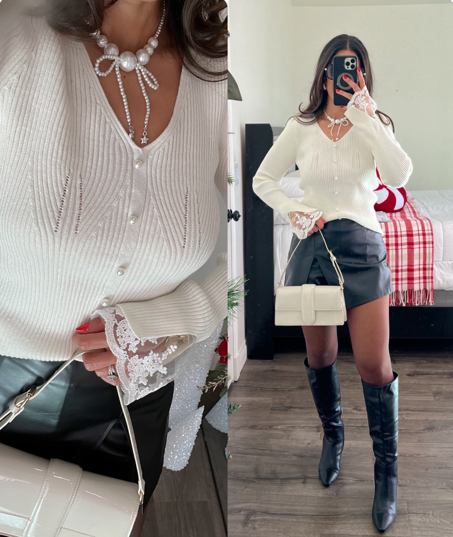 This easy and chic holiday look to get in time. The prettiest lace detail on this sweater 

#LTKFindsUnder50 #LTKHoliday #LTKSeasonal