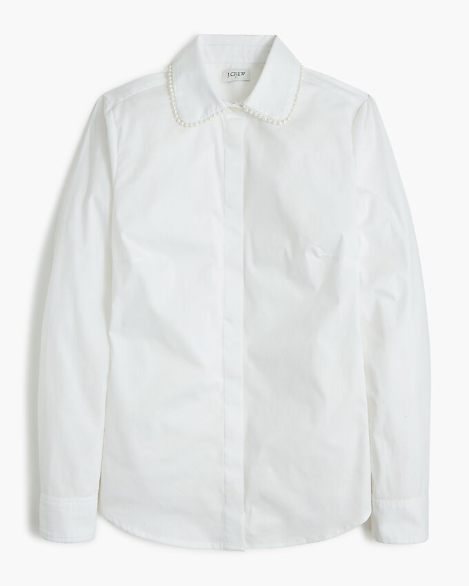 Button-up shirt with pearl collar | J.Crew Factory