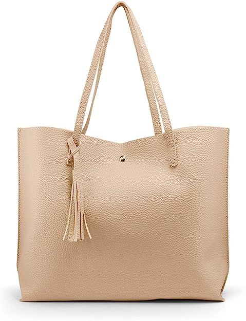 Oct17 Women Large Tote Bag - Tassels Faux Leather Shoulder Handbags, Fashion Ladies Purses Satche... | Amazon (US)