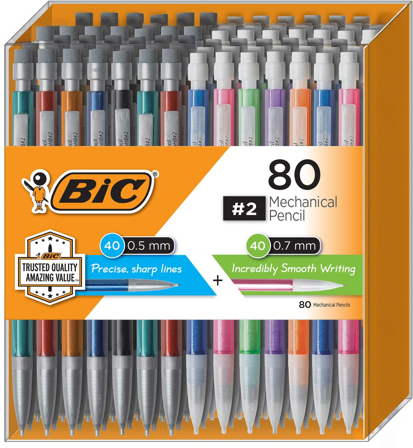 BIC Mechanical Pencils 0.7mm & 0.5mm, #2 EXTRA SMOOTH with Various Color Barrels - Two Assorted S... | Amazon (US)