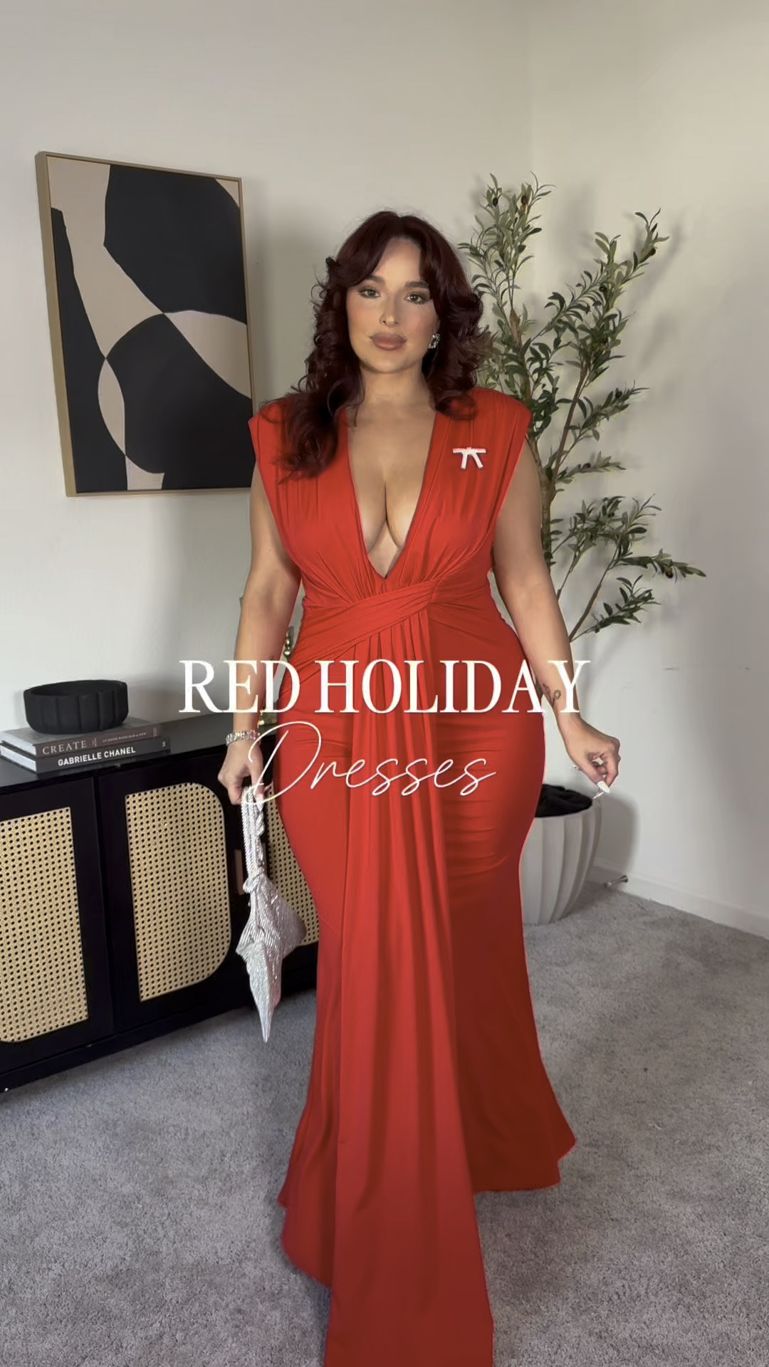 | Dress: XL | blazer: XL, red trousers: XL Not a set the pants and blazer are sold separately  | red skirt: XL, white sweater: XXL | red wide leg pants: XL, mesh pearl top: XL | red dress: XL 

#LTKParties #LTKMidsize #LTKHoliday