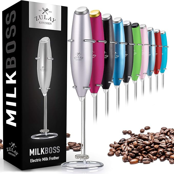 Zulay Original Milk Frother Handheld Foam Maker for Lattes - Whisk Drink Mixer for Coffee, Mini F... | Amazon (US)