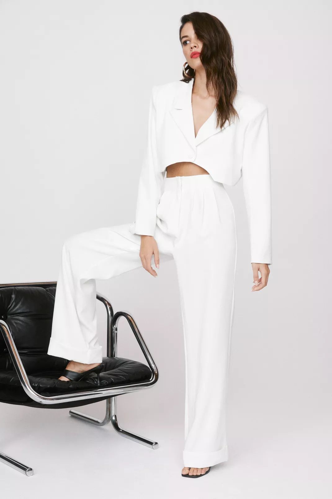 Pleated Tailored Wide Leg Pants | Nasty Gal (US)