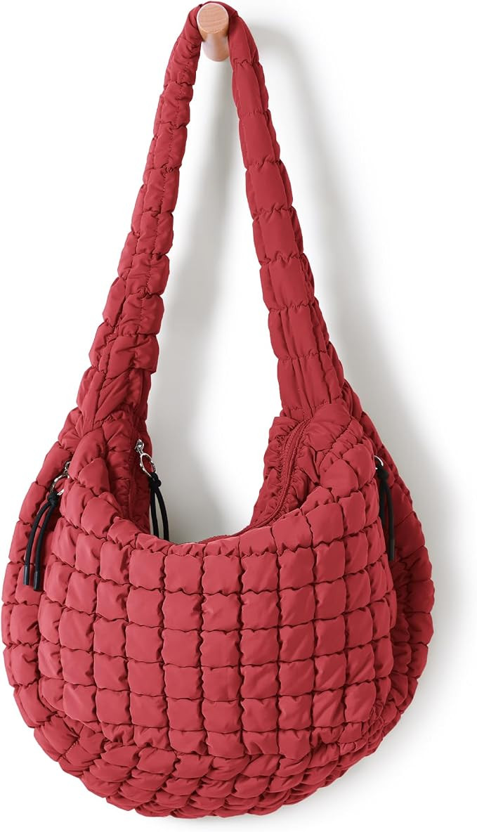 ODODOS Quilted Carryall Tote Bag for Women Crossbody Hobo Lightweight Padding Shoulder Bag | Amazon (US)