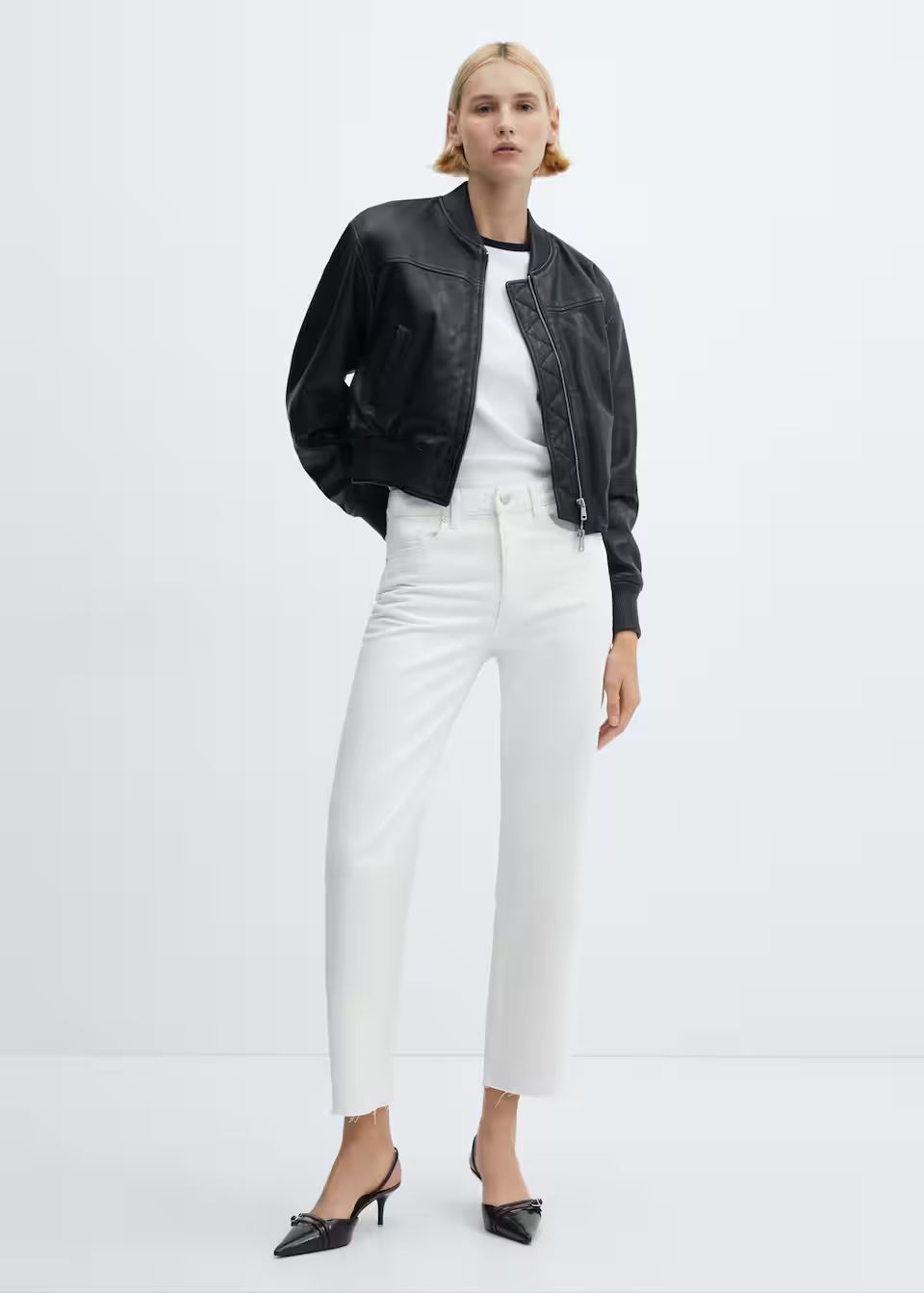 Straight-fit cropped jeans | MANGO (US)