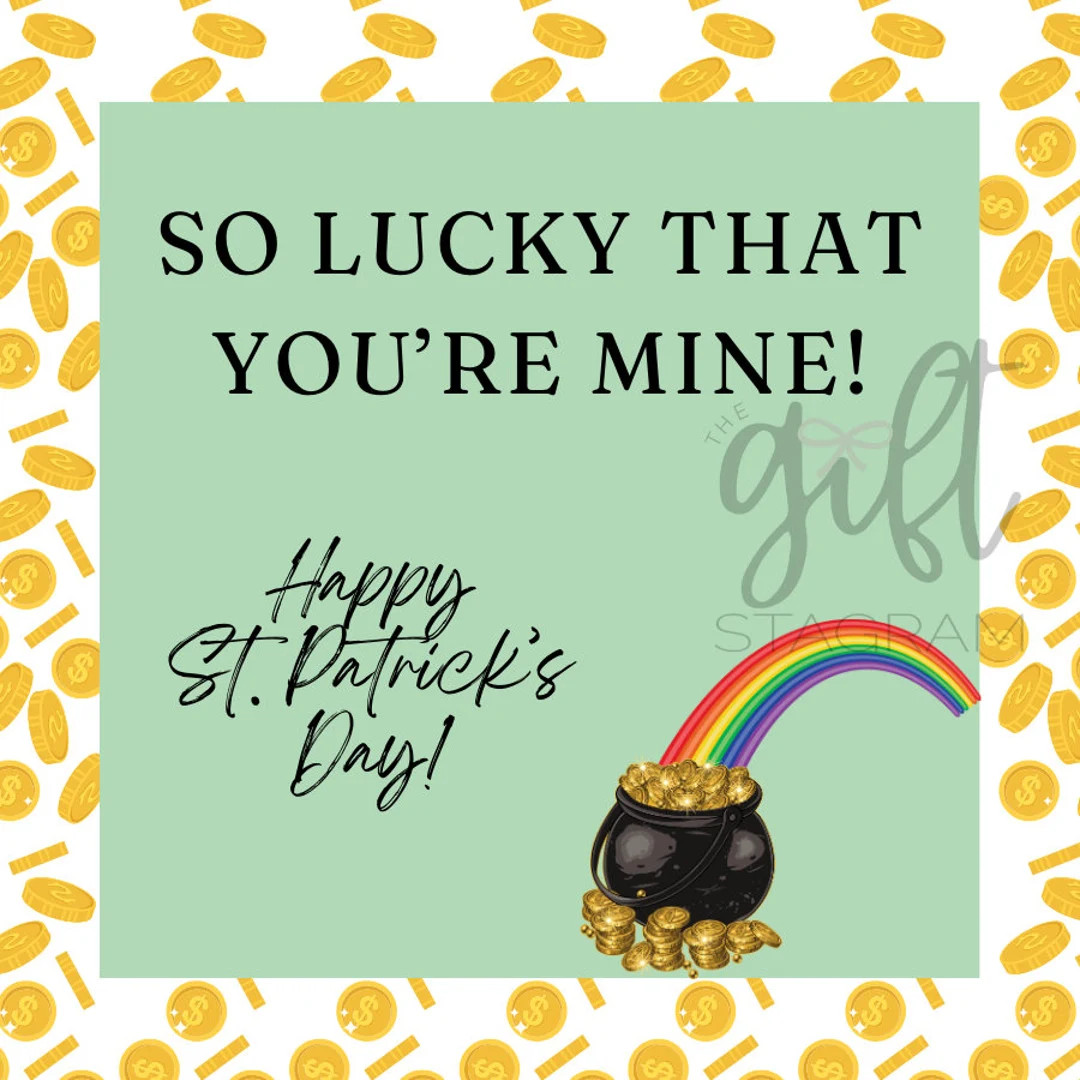 So Lucky That You're Mine St. Patrick's Day Gift Tag St. Patrick's Day Gift Tag Ideas 3x3 Tag Gif... | Etsy (US)