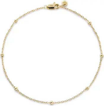 14K Gold Beaded Chain Bracelet | Nordstrom