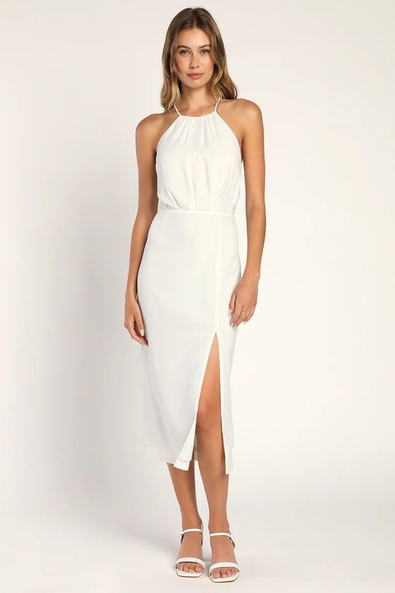 Dreamy Date Night White Sleeveless Midi Dress | Lulus (US)