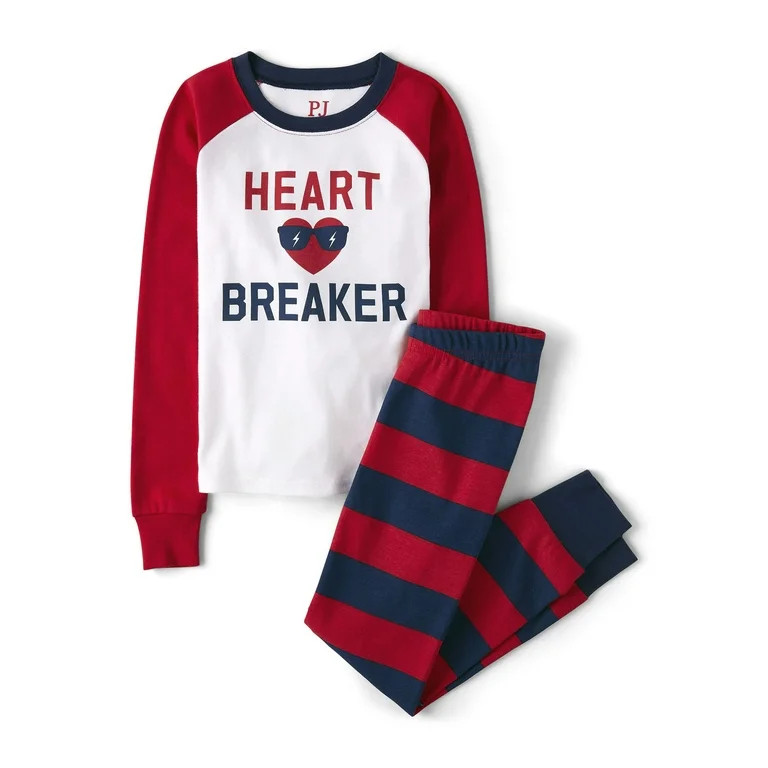 The Children's Place Boys Valentine Long Sleeve Top and Pant 2-Piece Pajama Set, Sizes 4-16 - Wal... | Walmart (US)