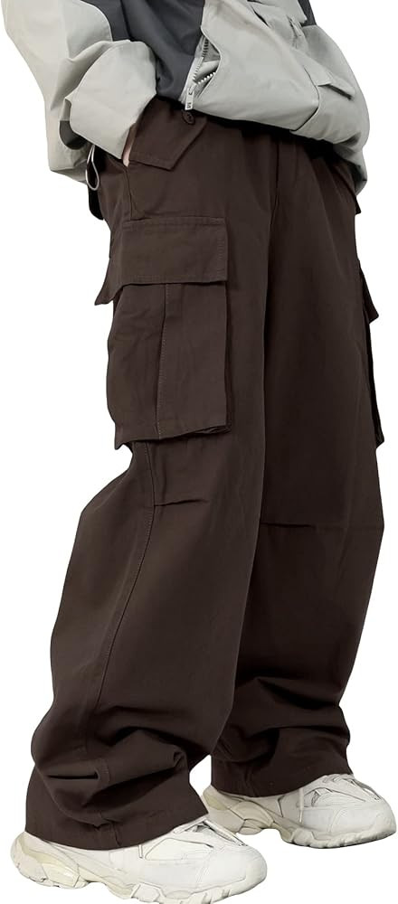 SHENHE Men's Elastic Waist Drawstring Loose Outdoor Hiking Streetwear Cargo Pants | Amazon (US)