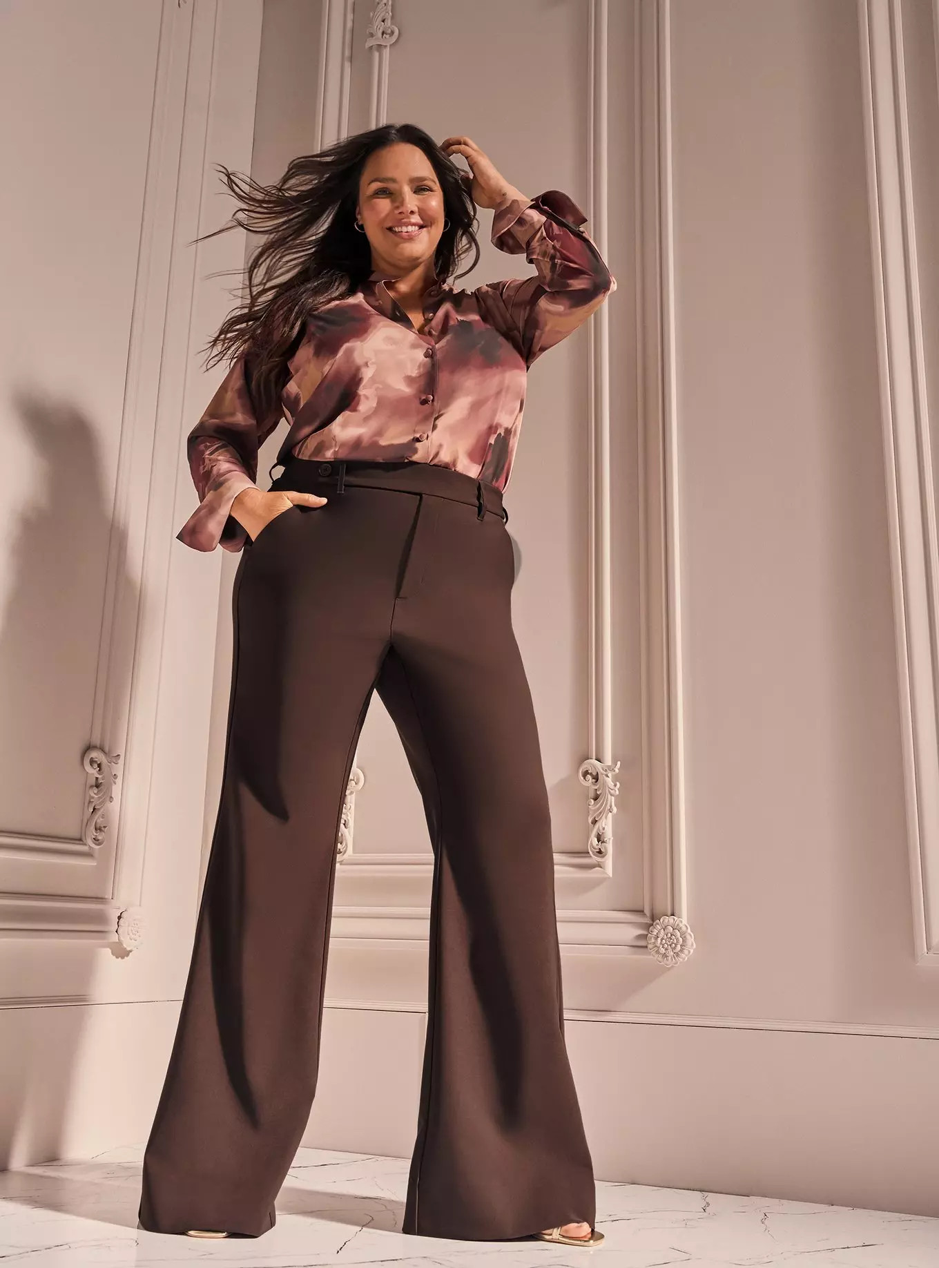 Studio High-Rise A-Line Flare Trouser | Torrid (US & Canada)