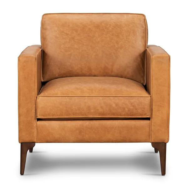 Poly & Bark Mateo Lounge Chair - Full Grain Genuine Italian Leather - Bed Bath & Beyond - 3226578... | Bed Bath & Beyond