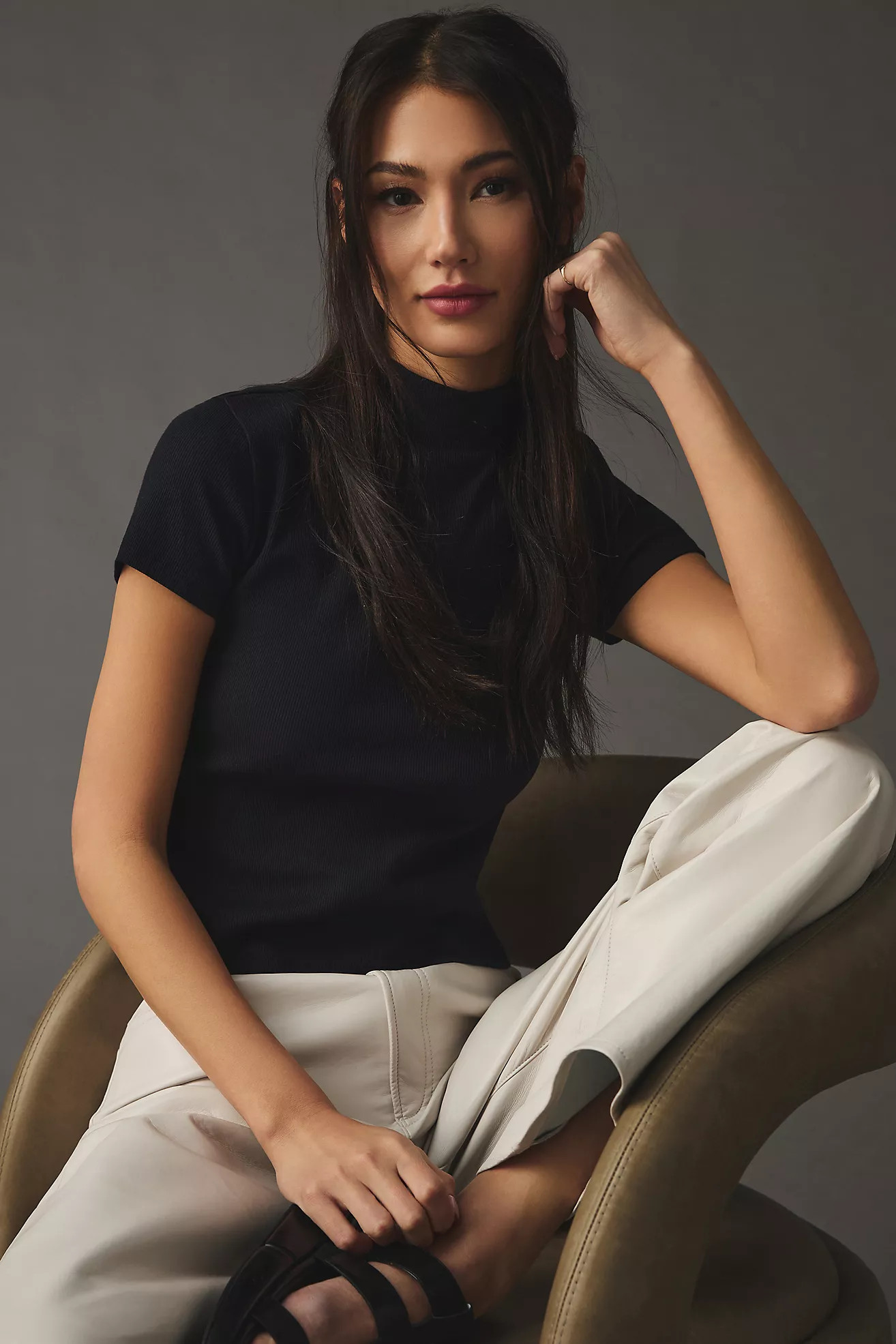 The Blair Baby Tee by Maeve: Mock-Neck Edition | Anthropologie (US)