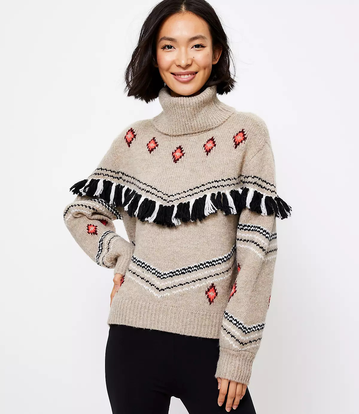 Lou & Grey Fringe Fair Isle Sweater | LOFT