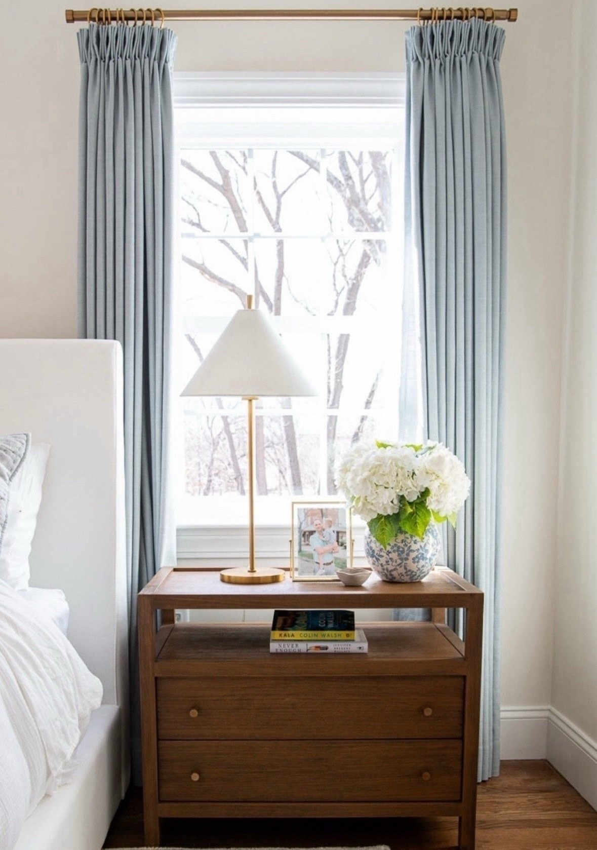 The warmth this nightstand adds brings this whole space together! But it comes in a few other colors to fit your home!

#LTKHome