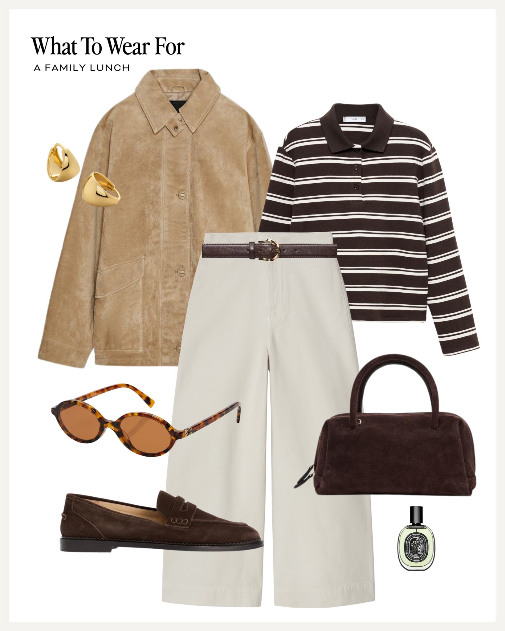 Autumn outfit ideas 

Suede jacket / striped polo top / high street style / brown loafers / white jeans / suede bag 

#LTKeurope #LTKautumn #LTKuk