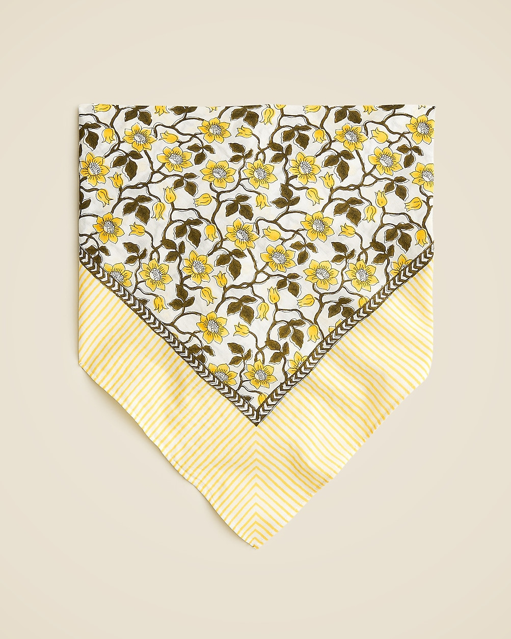 Cotton voile bandana top in daffodil daze block print | J. Crew US