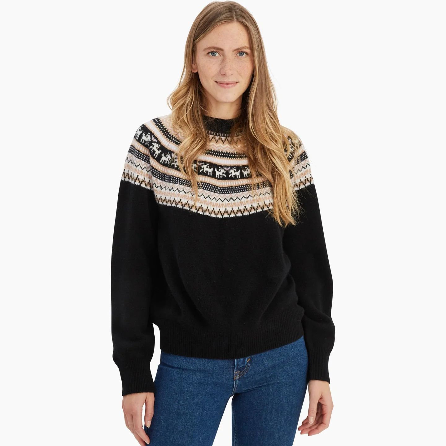 Cashmere Goat Fair Isle Crewneck Sweater | NAADAM