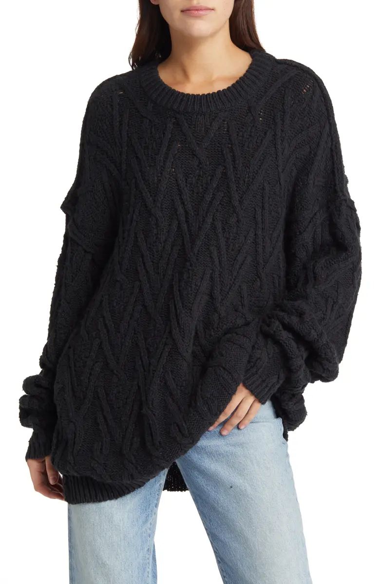 An oversized fit brings comfort to your ensemble when you slip into this tunic-style sweater comp... | Nordstrom