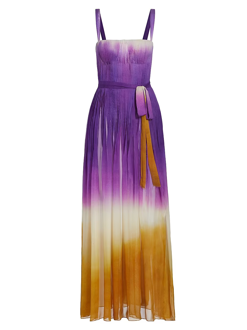 Pintuck Abstract Ombré Silk Chiffon Gown | Saks Fifth Avenue