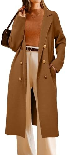 Arach&Cloz Women's Wool Blend Double Breasted Winter Outfits Long Cardigan Sweater Coat 2025 | Amazon (US)