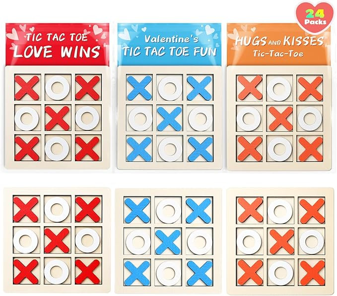 Valentines Day Cards for Kids School-24 Packs Valentines Gifts for Kids Classroom with Wooden Tic... | Amazon (US)