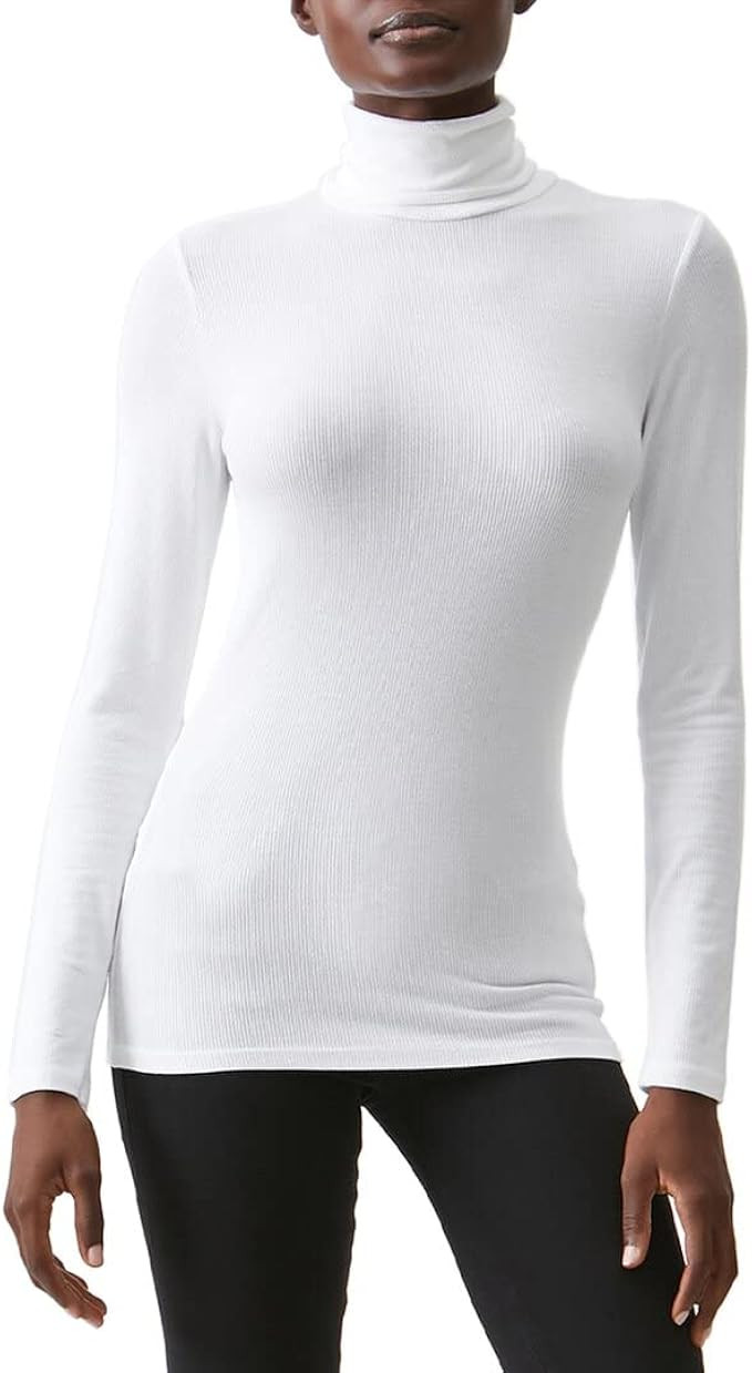 Michael Stars Women's 2x1 Ribbed Long Sleeve Turtleneck | Amazon (US)