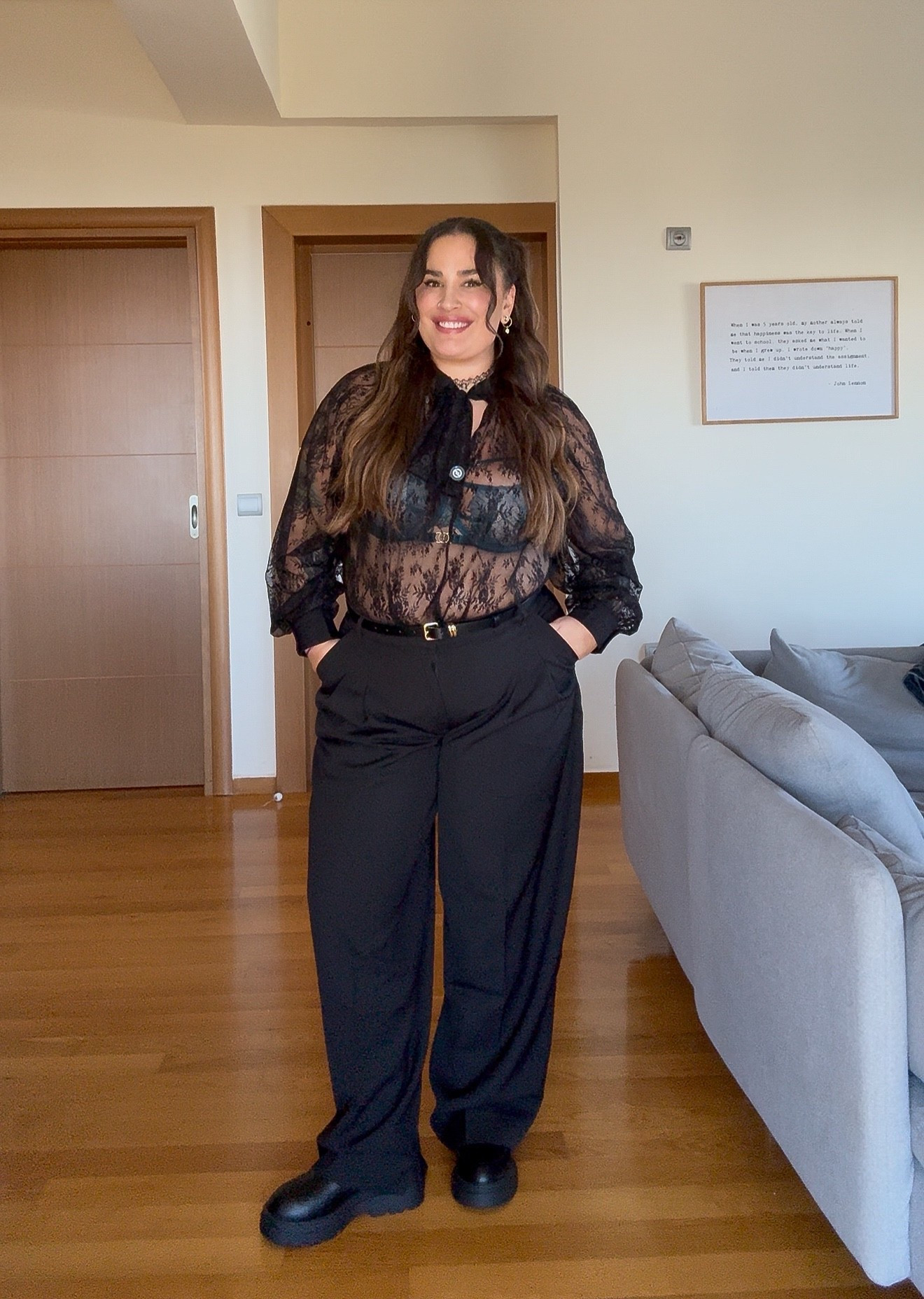 All black Outfit mit Rüschen Bluse 🖤 stylisch und cool 🥰

#LTKwinter #LTKmidsize #LTKcurves