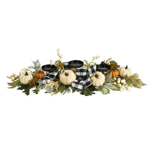 32" White Pumpkin and Berries Artificial Candelabrum | Walmart (US)