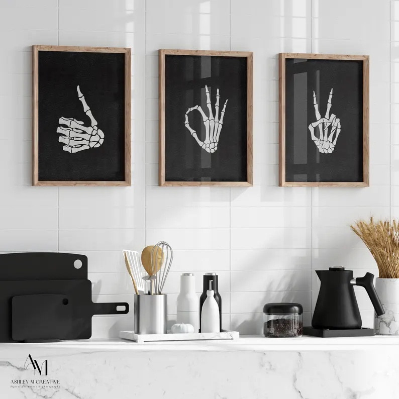 Skeleton Hands Digital Prints Set | Peace Sign, Thumbs Up, I Love You, Okay Gesture | Halloween Wall Art | Skeleton Decor


#LTKFallSale #LTKSeasonal #LTKHome