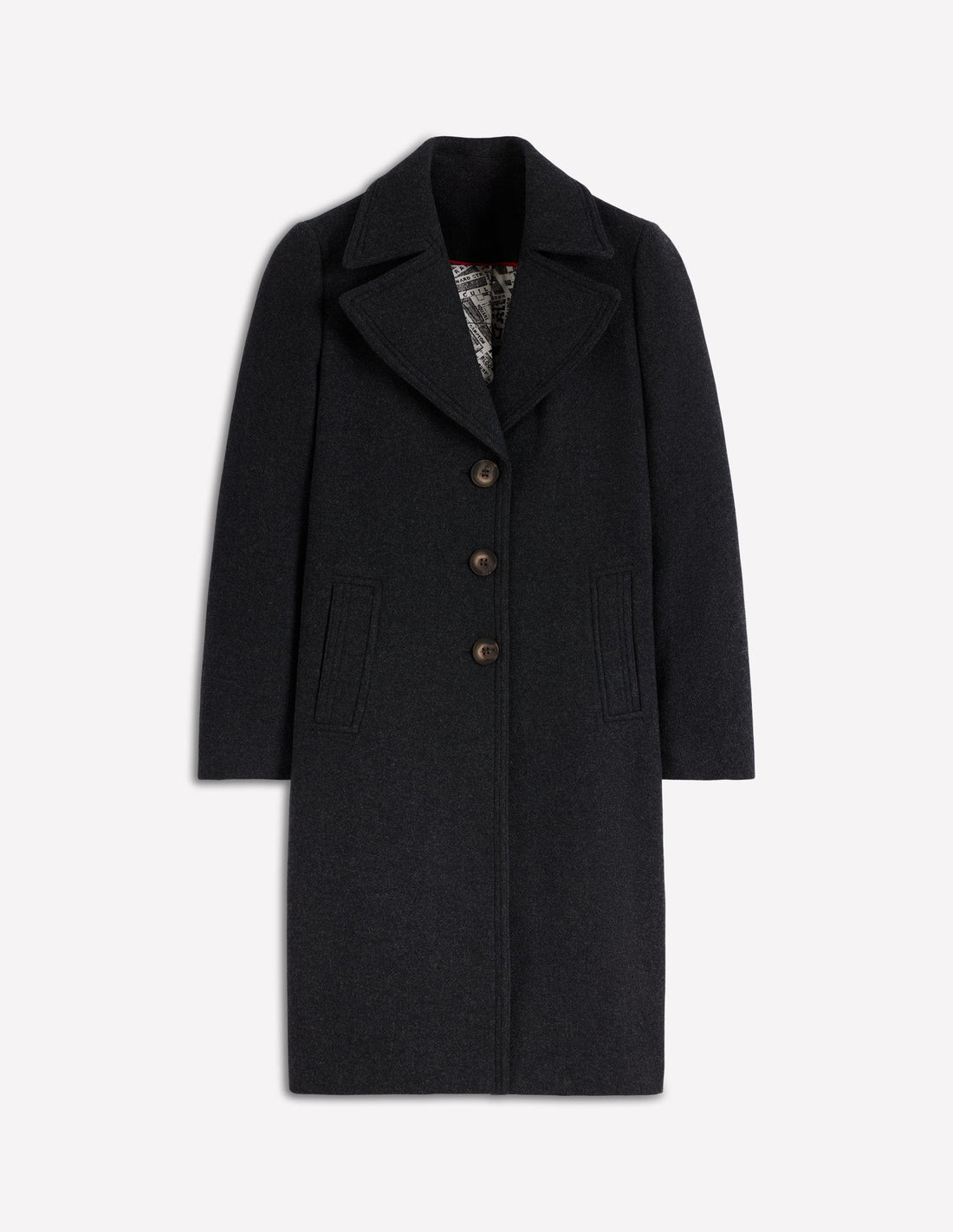 Newport Wool Coat-Charcoal Marl | Boden UK