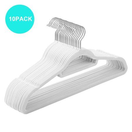 Velvet Hangers with Tie Bar 10 Pack Slim Space Saving Coat Hanger Non Slip Wardrobe Hangers Clothes  | Walmart (US)