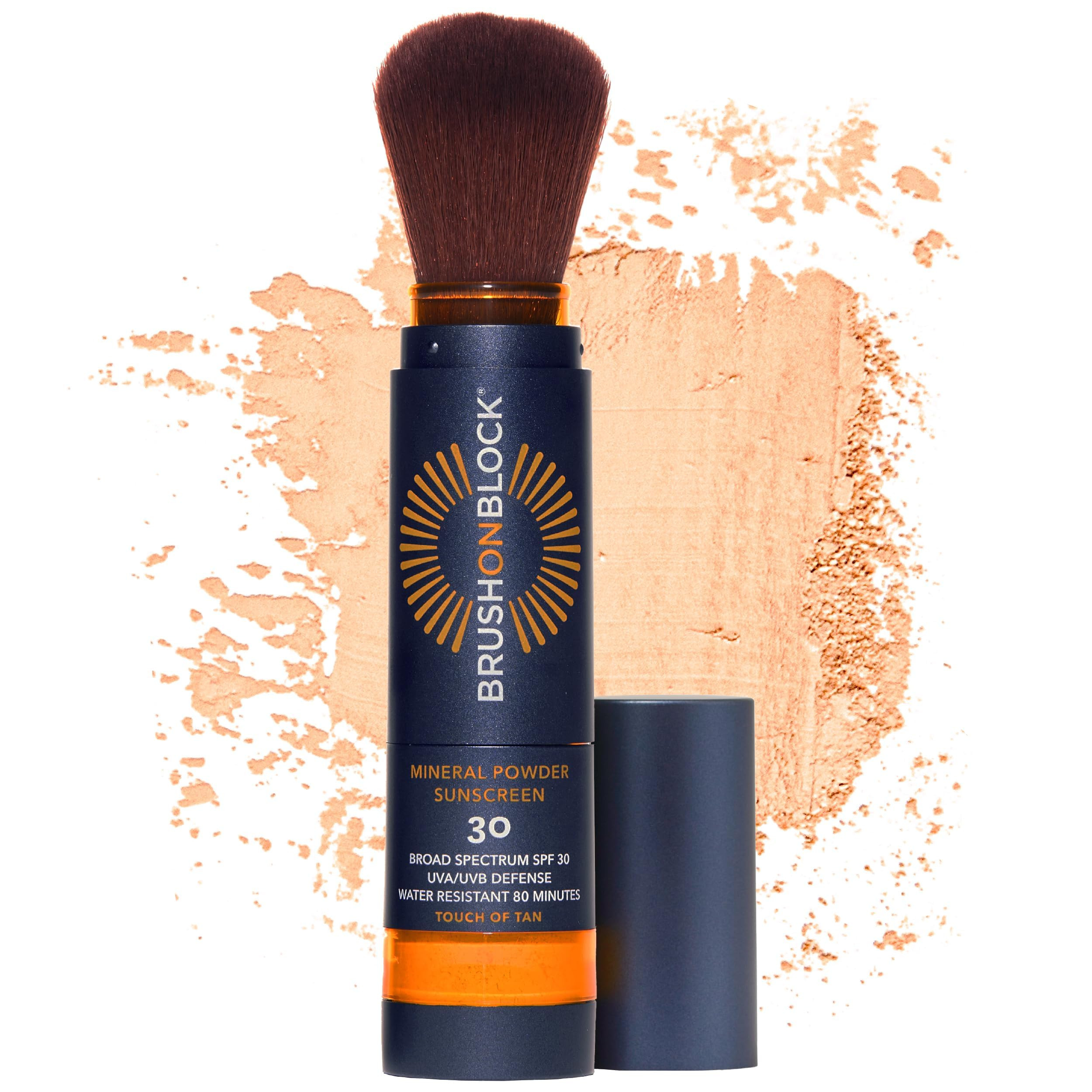 Brush On Block New Formula SPF 30 Mineral Powder Sunscreen, Touch of Tan, Refillable, Broad Spect... | Amazon (US)