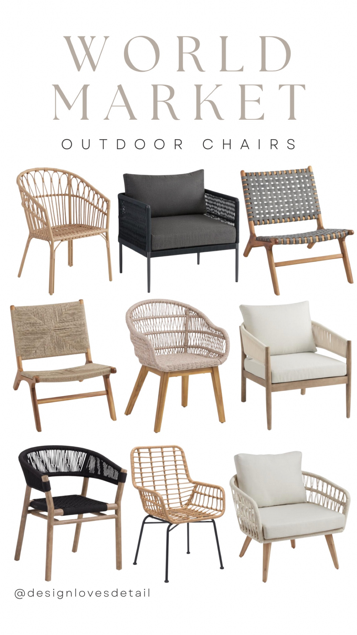 So many amazing outdoor chairs at World Market!!

#worldmarket #outdoor #affordable #beautiful #obsessed #finds #patio #proch #dining #summer #home 

#LTKSeasonal #LTKhome #LTKGiftGuide