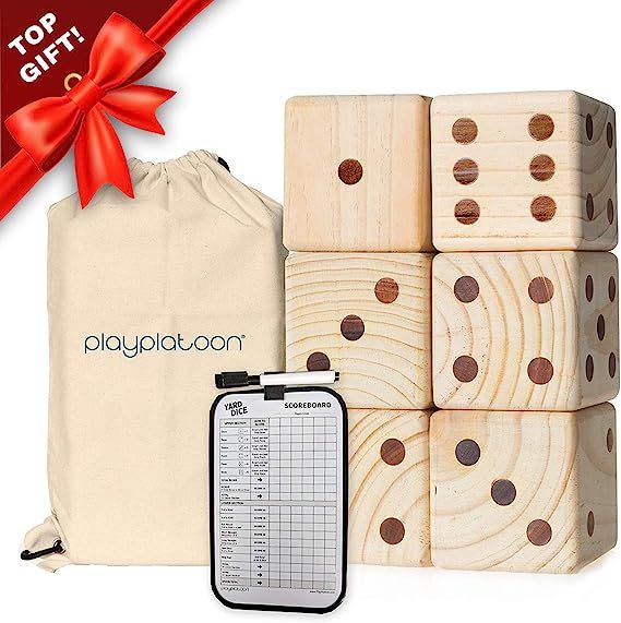 Play Platoon Lawn Dice with Scoreboard - Giant Wooden Yard Dice Outdoor Game | Amazon (US)