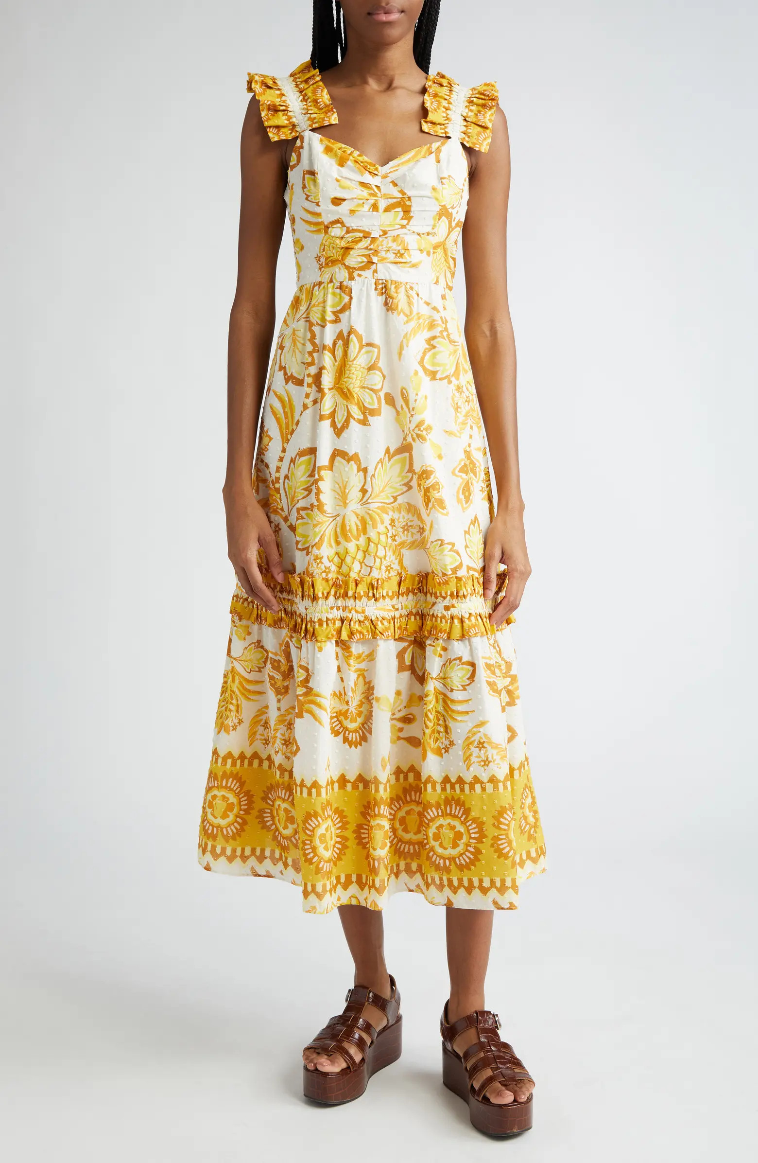 Aura Floral Ruffle Cotton Sundress | Nordstrom