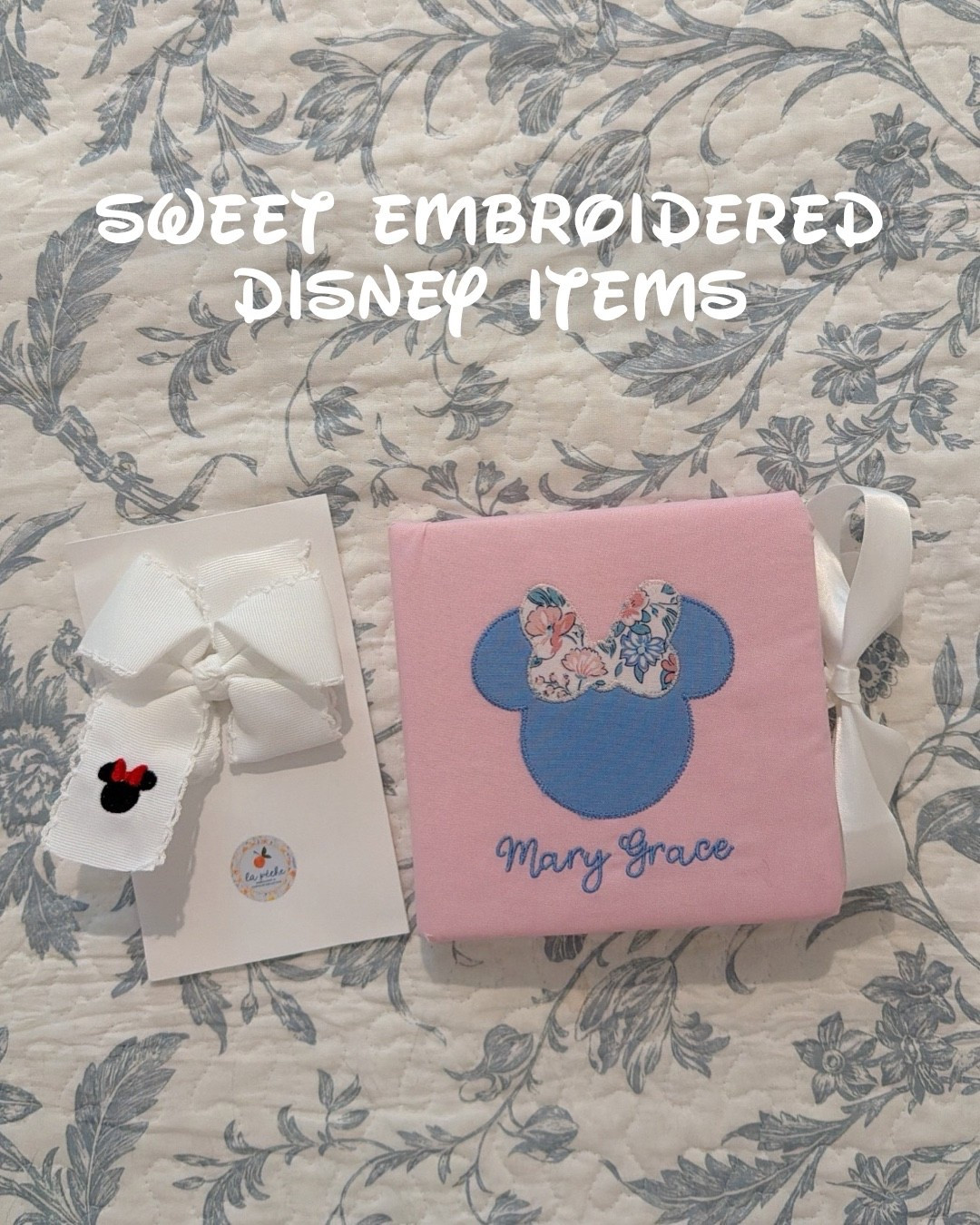 So excited about these sweet items for our upcoming Disney trip✨🎀 These are from the sweetest small shop that makes the most precious embroidered pieces!!! I’m obsessed with this custom embroidered autograph book for Mary Grace — it’s going to be such a special keepsake from our Disney trip! 🏰💖 And how adorable is this Minnie embroidered bow?! My girl is Minnie-obsessed and loves wearing bows, so this couldn’t be more perfect for her!!!🐭🎀✨

#disney #disneyworld #disneyland #disneytrip #disneygirl #disneymom #minniemouse #disneybow #smallshopfinds #shopsmall #etsy #disneykids #disneyfamily #customembroidery #embroidered #embroidery #magicalmoments #disneystyle #minnielove #disneyobsessed

#LTKTravel #LTKFindsUnder50 #LTKKids
