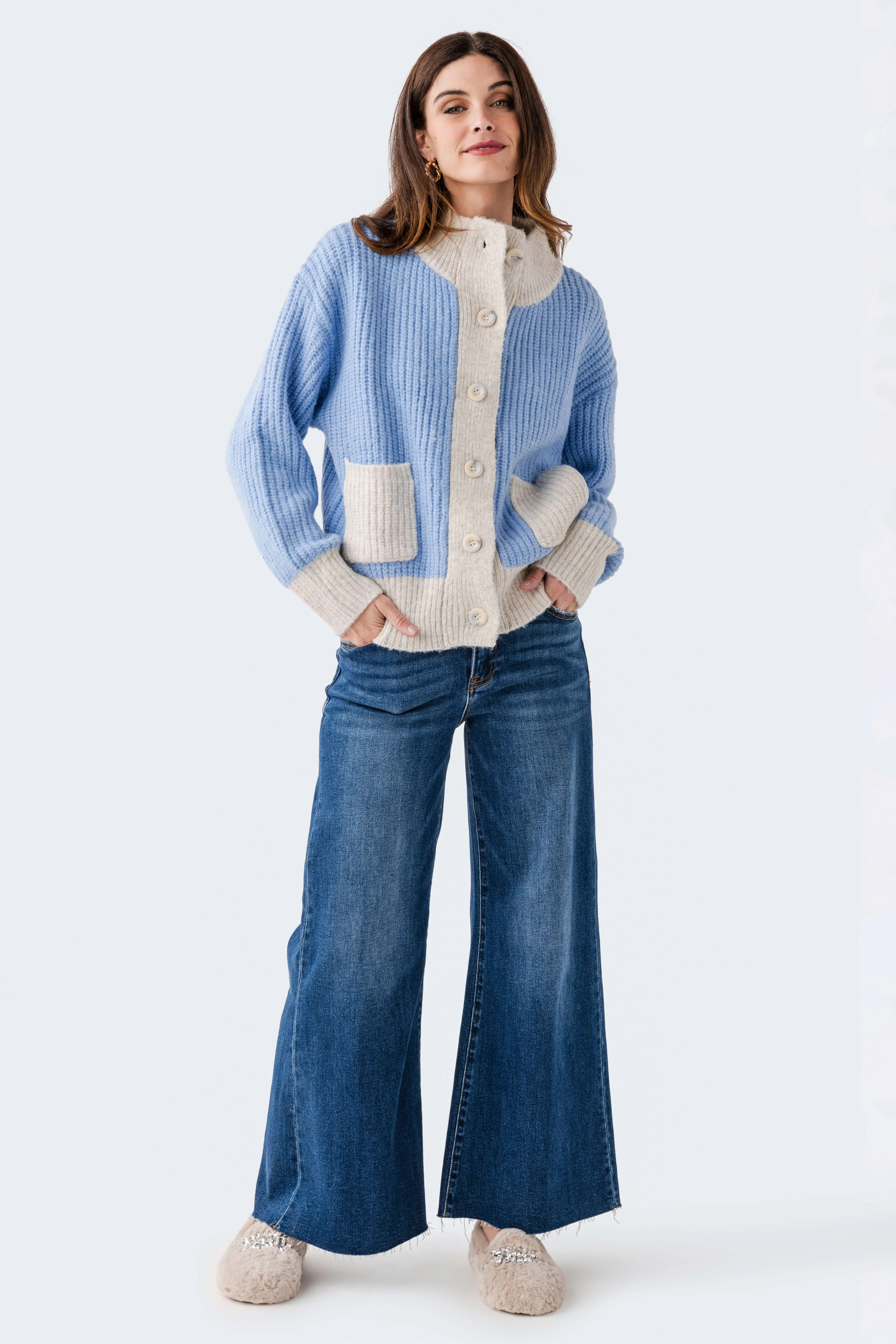 FRNCH Chenille Pocket Cardigan | Social Threads