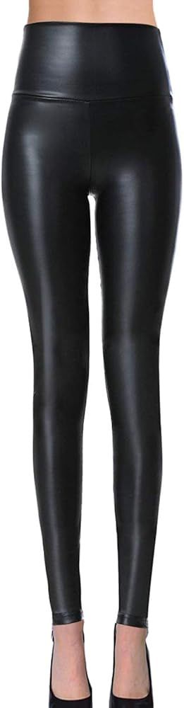 Womens Sexy Tight Fit Faux Leather High Waisted Leggings | Amazon (US)
