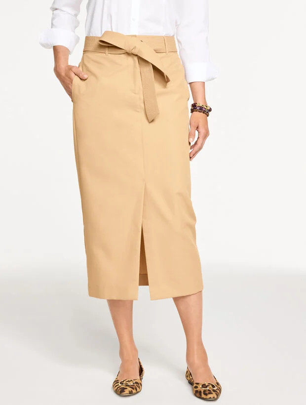 Sleek Twill Trouser Skirt | Talbots